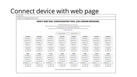 WEB CONFIGURATOR - Change CC, Note via Web browser