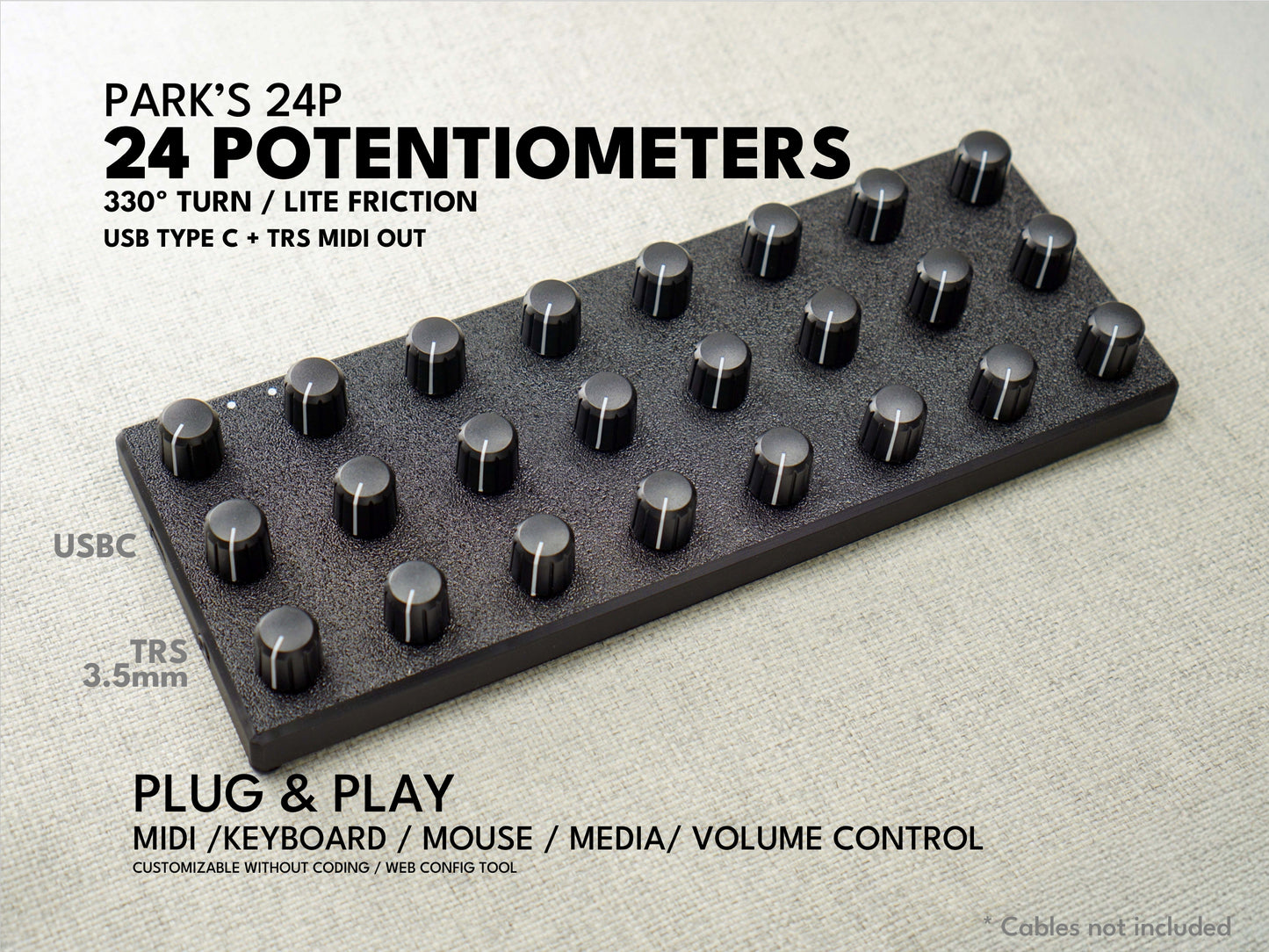 ParksTool 24P (24 Potentiometers) MIDI Controller