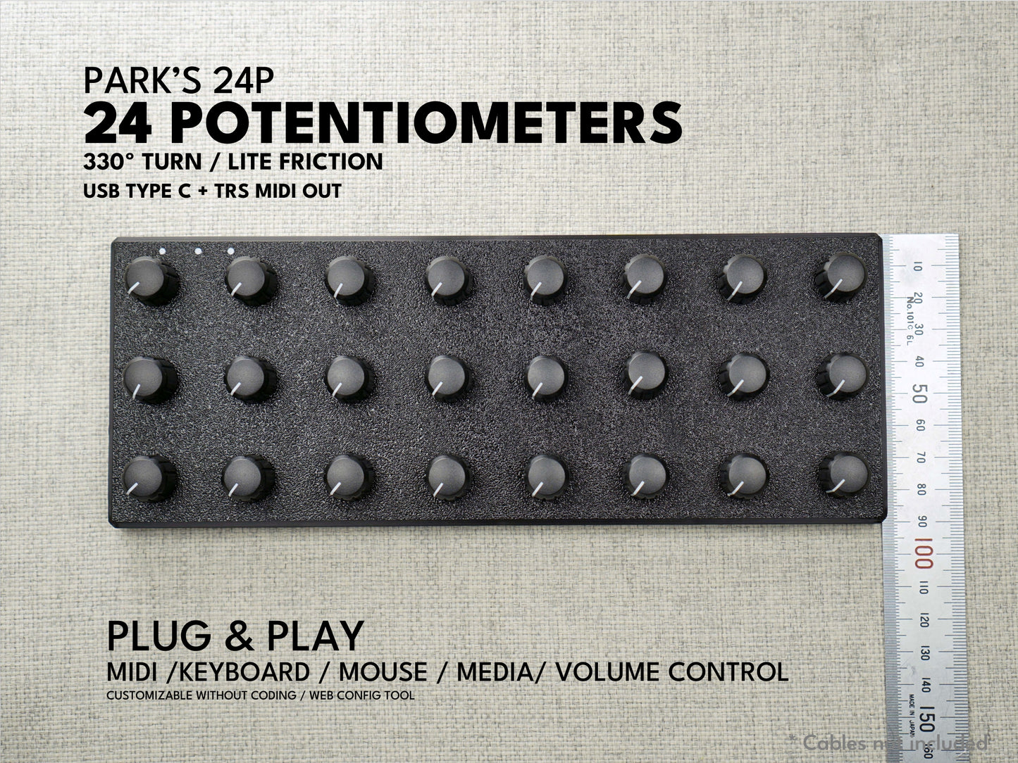 ParksTool 24P (24 Potentiometers) MIDI Controller