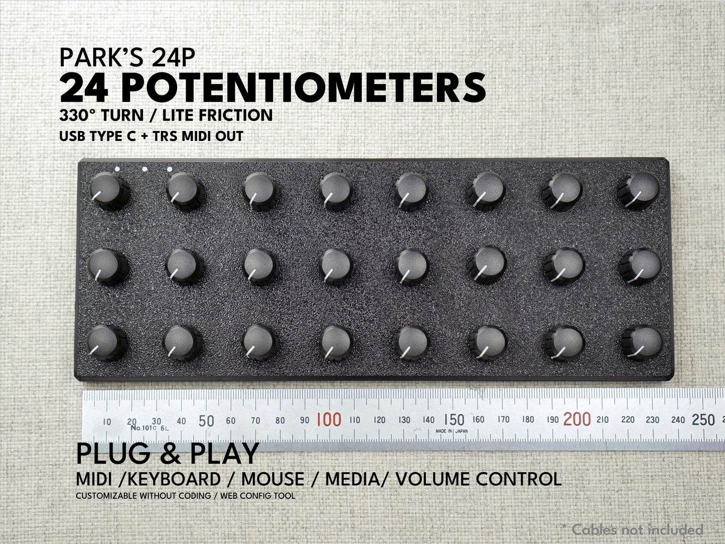 ParksTool 24P (24 Potentiometers) MIDI Controller