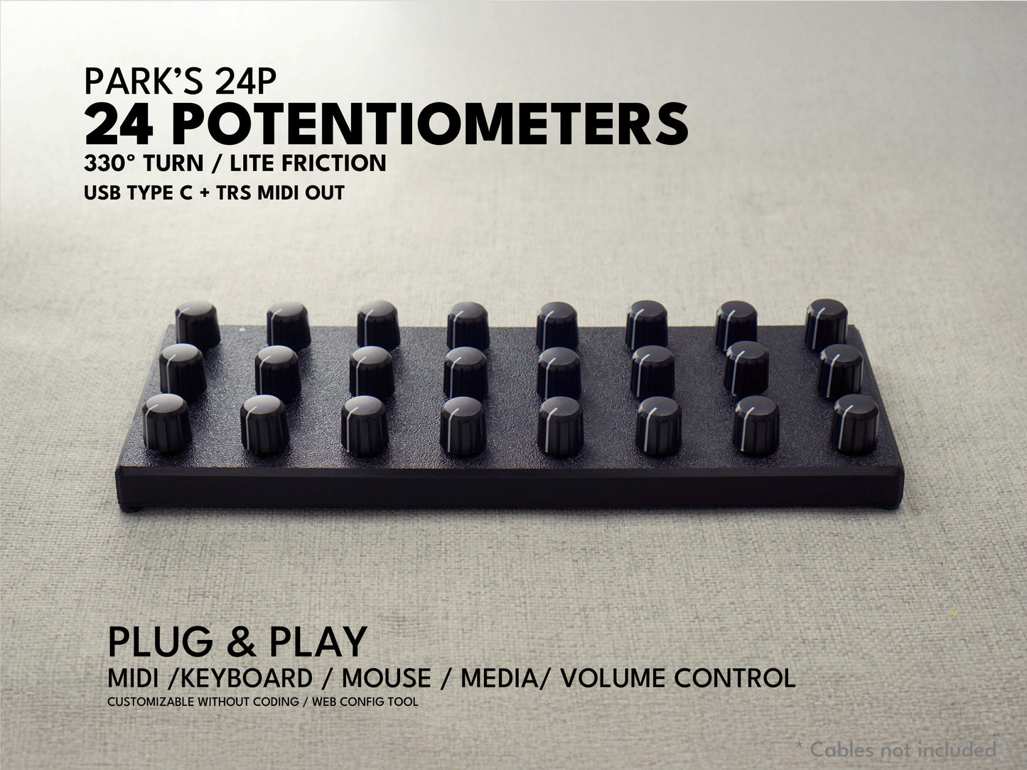 ParksTool 24P (24 Potentiometers) MIDI Controller