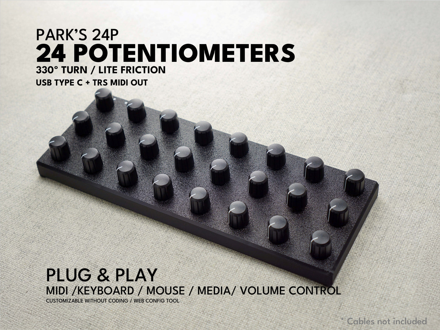 ParksTool 24P (24 Potentiometers) MIDI Controller